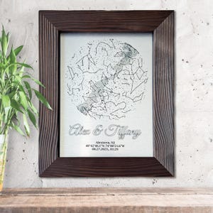Mappa stellare personalizzata – Arte delle costellazioni personalizzata con nomi e coordinate