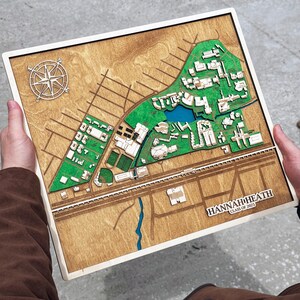 University of Miami Campus Map 3D Wooden Wall Art image 4