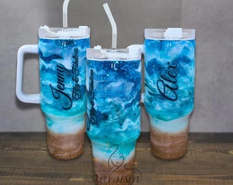 Glitter Beach Waves Tumbler