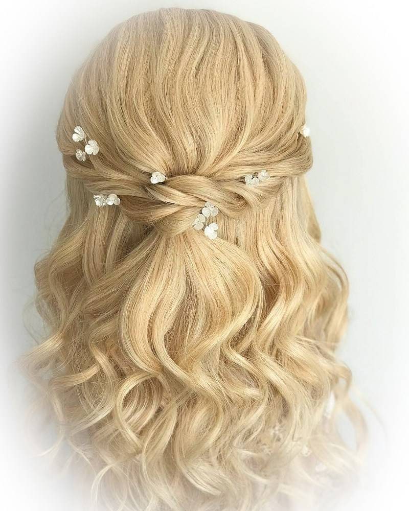 Horquillas Para El Pelo De Boda Con Perlas Y Flores - Juego 15 Piezas | Estilos Plata Y Oro