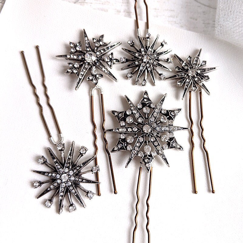 Star hair pins celestial hair pins diamanté star hair pins Etsy