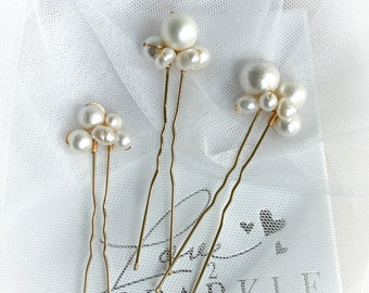 Freshwater pearl wedding hair pins | Pearl bridal hair pins | Pearl hairpins | Set of pearl hair pins