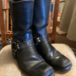 Black harness boots-men's 10D