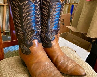 Justin brown & tan cowboy boots-men's 10D