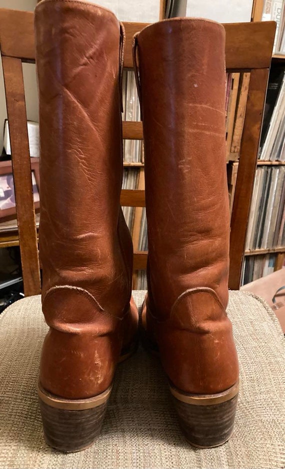 Tan stacked heel campus boots-men's 9.5 D - image 6