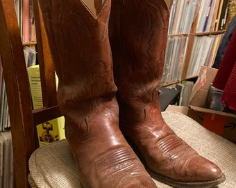 Brown Dan Post Marlboro cowboy boots-men's 10D