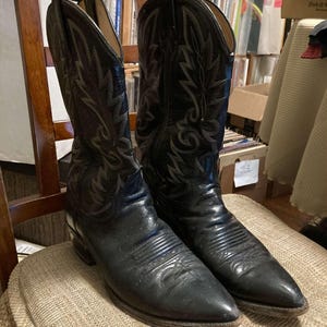 Dan Post Black Cowboy Boots-men's 10D - Etsy