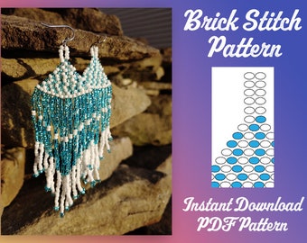 Brick Stitch Seed Bead Earrings Pattern (PDF Download)