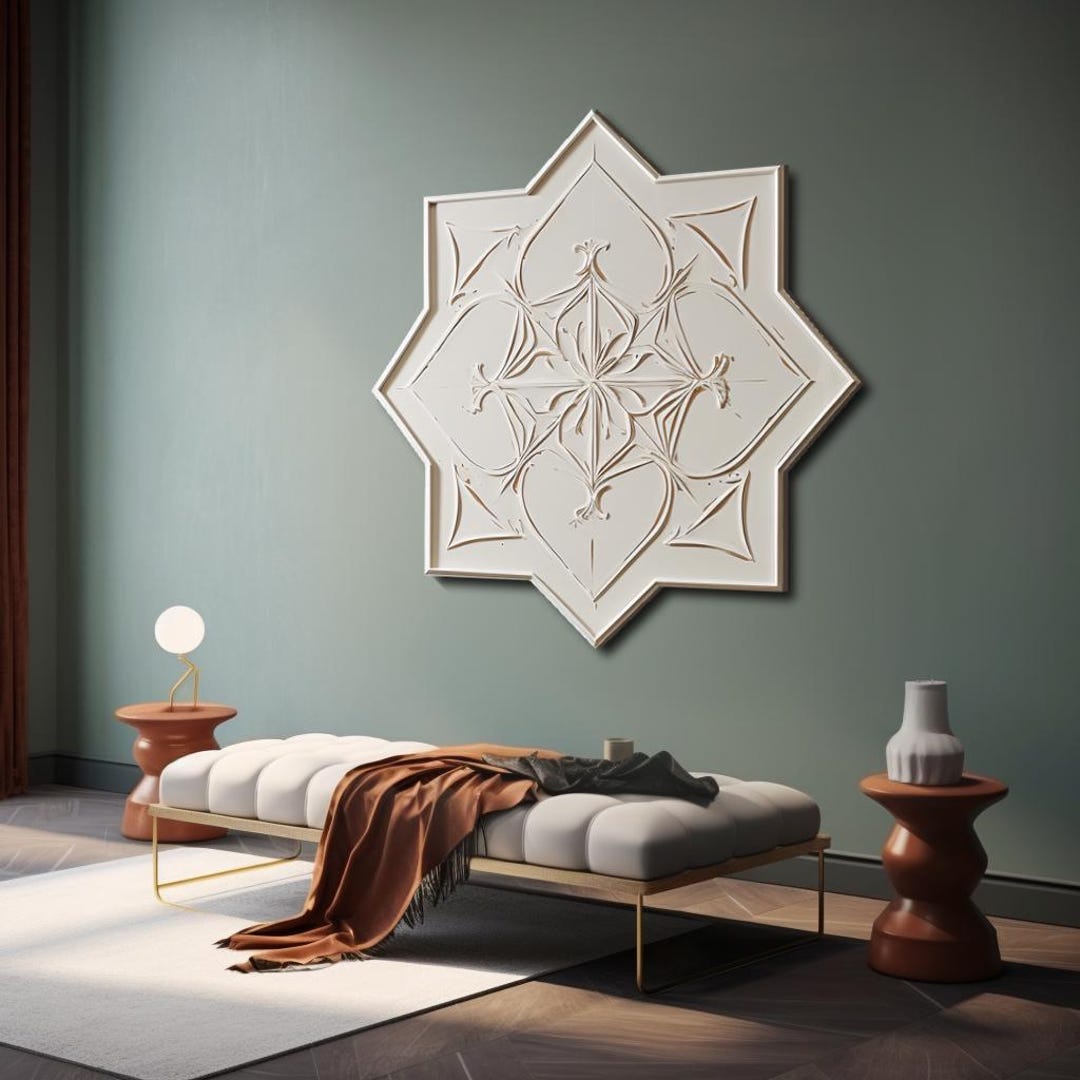 Photo inspiration: 3D Textured White Wall Art Polygon Geometric Wood Sculpture Abstract Photo Inspiration
