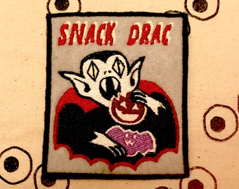 Halloween 2017 Snack Drac Vampire Dracula Embroidered Patch - Glows in the Dark