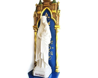 Gothic Oratory of Our Lady of Wisdom in Resin, Corbel Bracket Gothic - 35.45 inches Domestic Altar, Catholic Gift