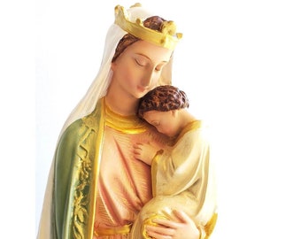 Our Lady of Wisdom in Polychrome Resin - 15.76 inches Domestic Altar, Catholic Gift