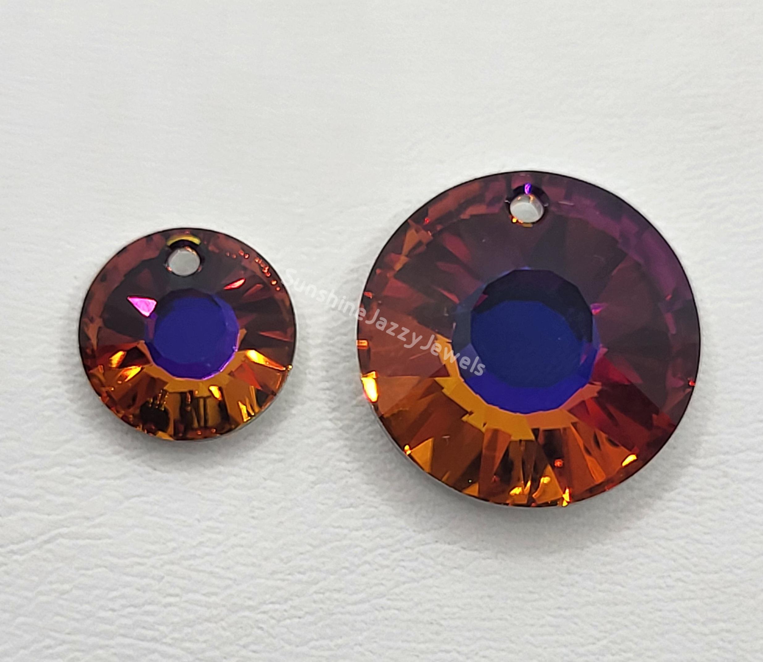 Swarovski Crystal Sun Disc 6724 Pendants; Many Colors! 2 Sizes