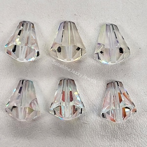 Swarovski Crystal Clear AB Faceted Cone 5400 Beads; 5 Sizes: 6mm, 8mm, 9mm, 10mm, 11mm