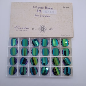 Factory Pack Swarovski Crystal Jais Scarabee 16mm Pagoda 5107 L Beads; 24pc; RARE Vintage; AKA Potato Chip Beads