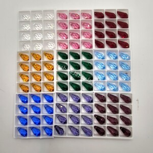 12pc Swarovski Crystal 13x6.5mm Teardrop 6000 Pendants; Many Colors!