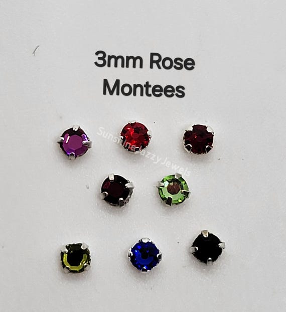 24pc Swarovski Crystal 3mm (ss12) Rose Montees Beads; Silver
