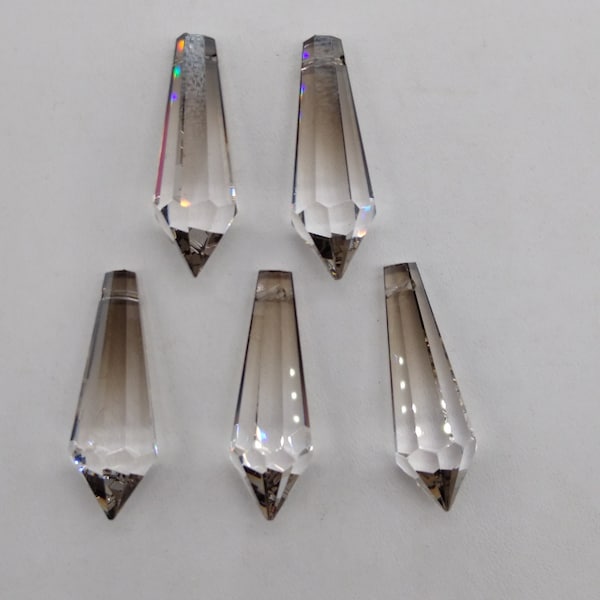 5 or 12pc Asfour Crystal Satin 38mm Faceted Teardrop Pendant/ Suncatcher/ Prism; Bulk Lot; Great Deal!
