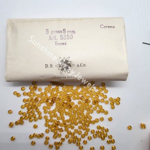 Factory Pack Swarovski Crystal Topaz 5mm Flat Spacer 5350 Beads; 720pc; Vintage