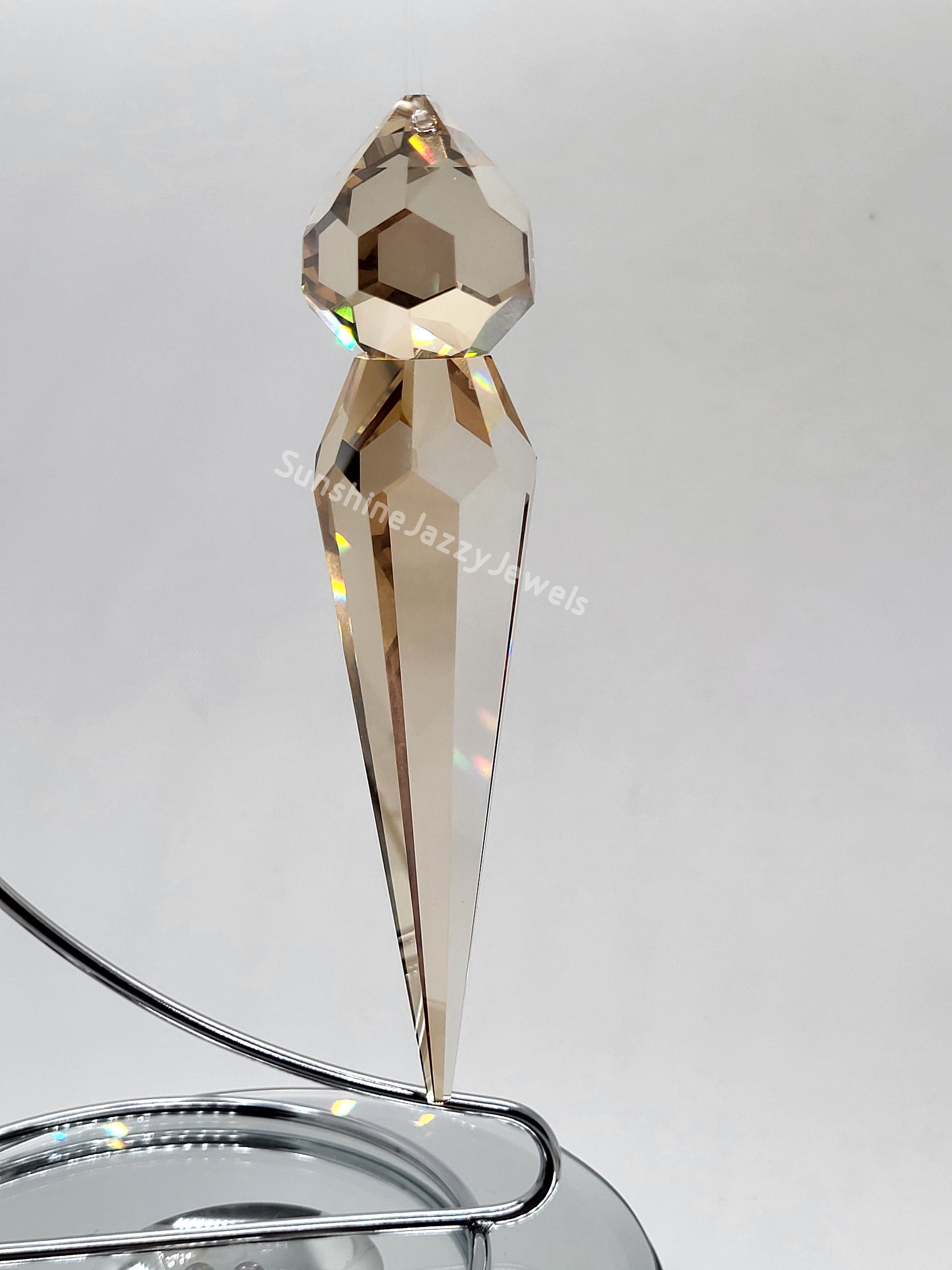 Swarovski Crystal Golden Shadow 118mm Combination Drop 8984 Suncatcher/ Prism; Logo Etch; EXTRA LARGE SIZE