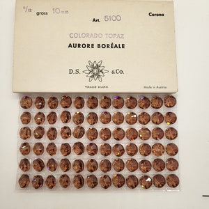 Factory Pack Swarovski Crystal Colorado Topaz AB 10mm Lentil 5100 Beads; 72pc; Vintage, Rare! Aka Tablet or Aspirin Beads; Red