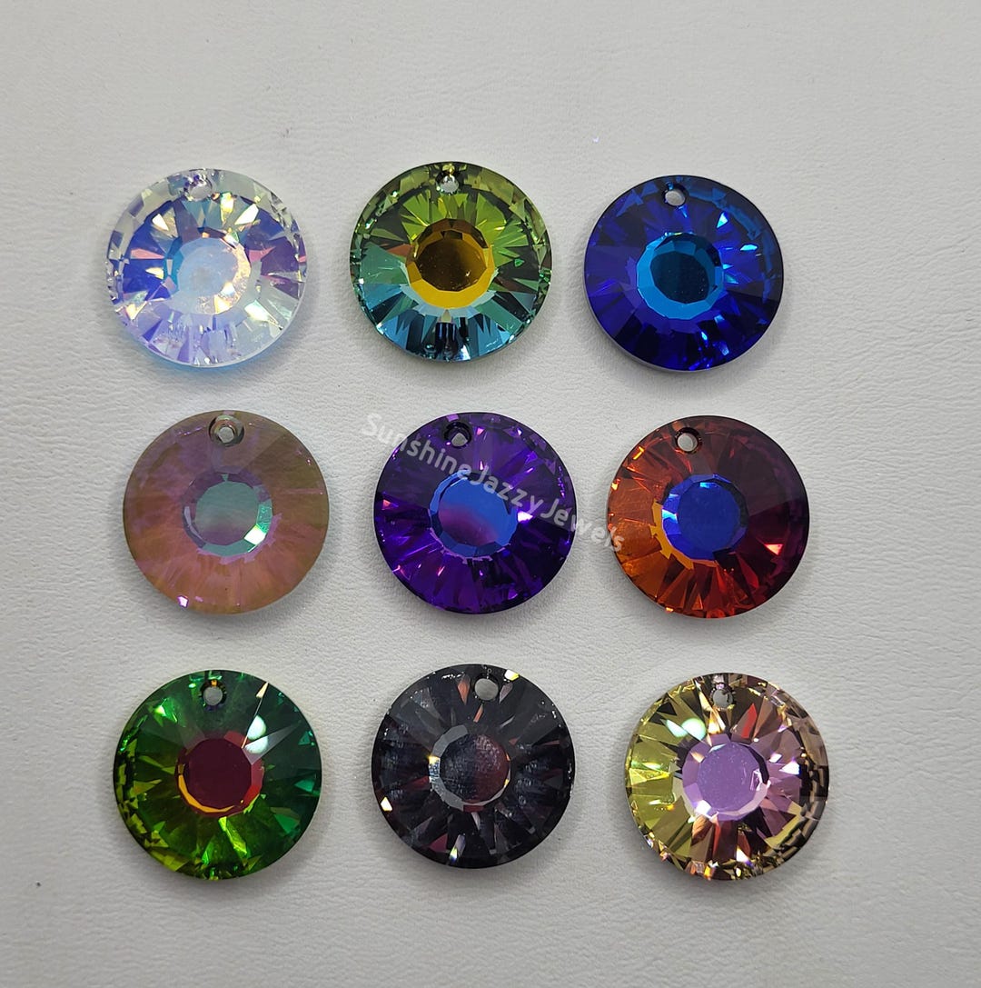 Swarovski Crystal Sun Disc 6724 Pendants; Many Colors! 2 Sizes