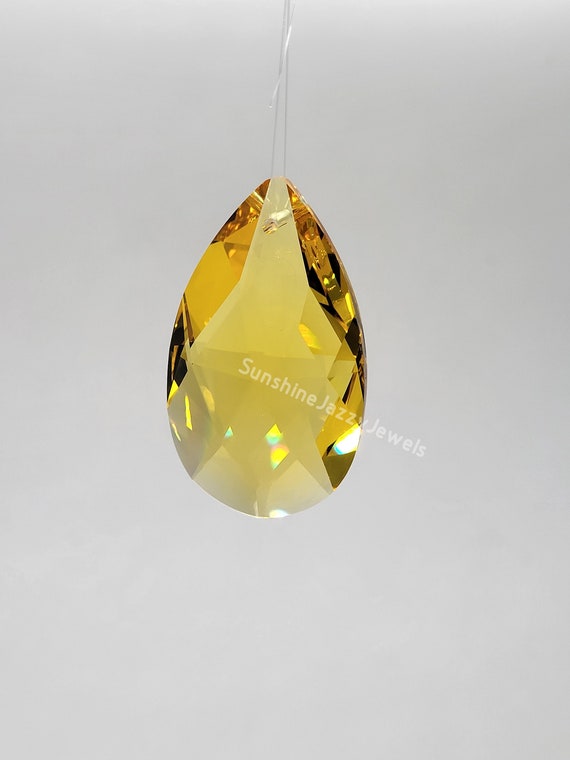 Swarovski Crystal Light Topaz 50mm Pear 8721 Suncatcher/ Prism