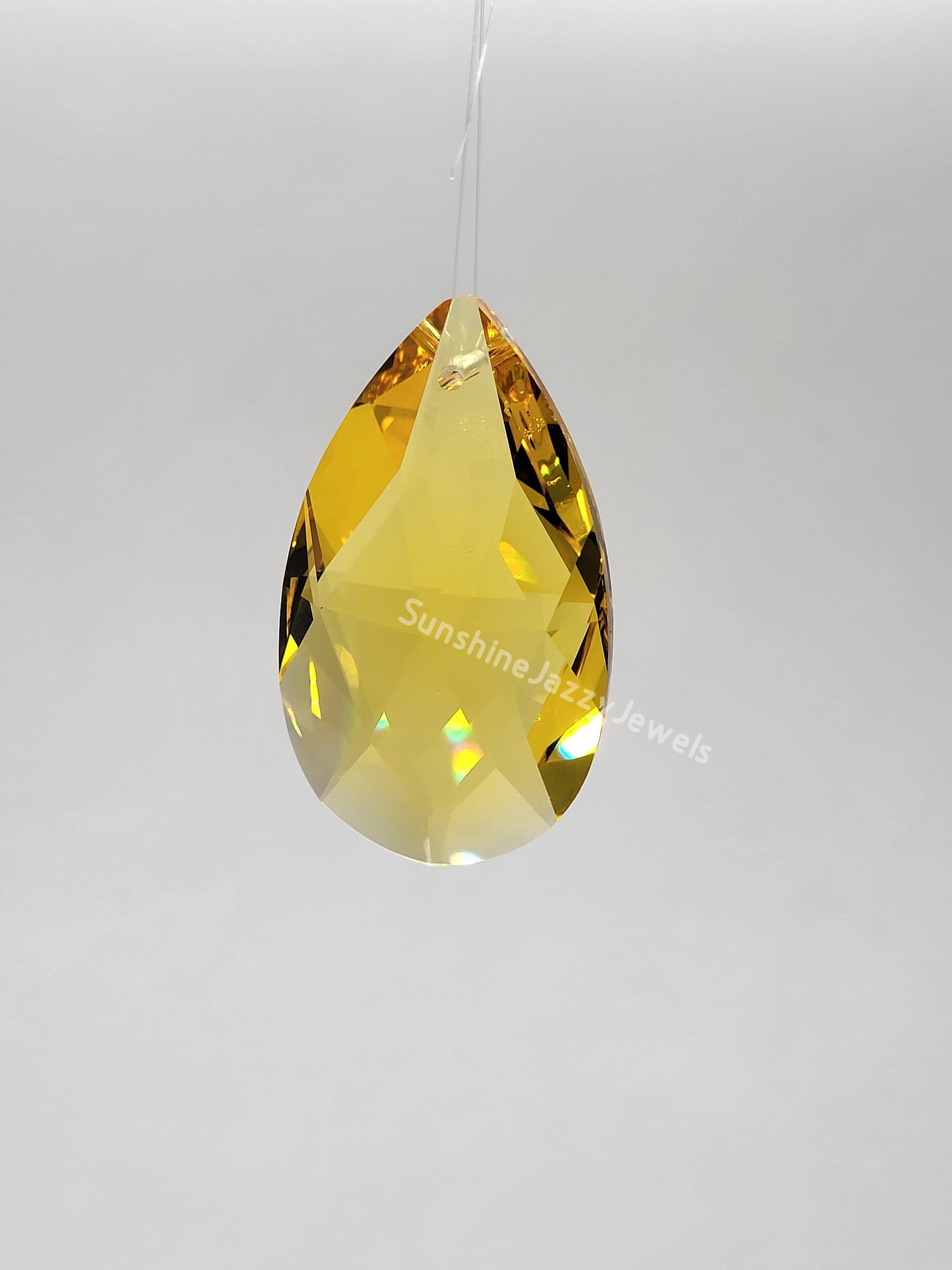 Swarovski Crystal Light Topaz 50mm Pear 8721 Suncatcher/ Prism