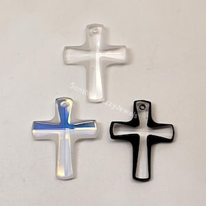 Swarovski Crystal 20mm Cross 6860 Pendant; 3 Colors: Cosmojet, Clear, Clear AB; Wedding, Confirmation, Baptism Anniversary