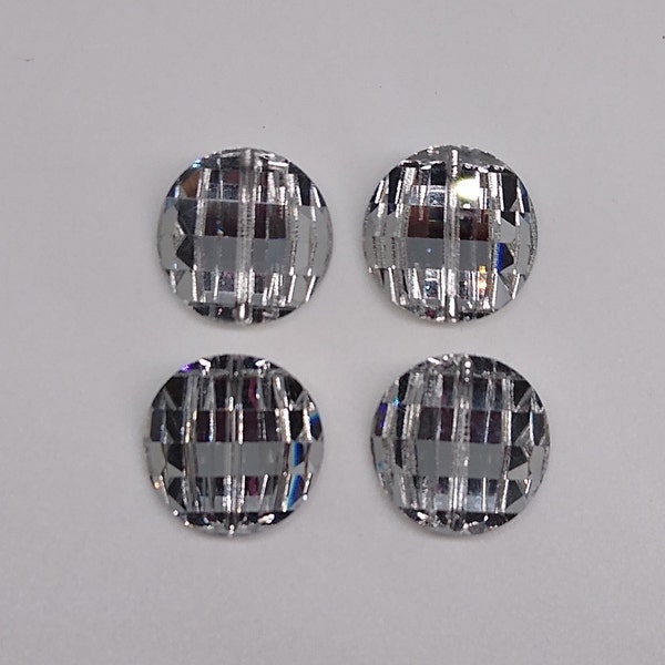 4pc Swarovski Crystal Comet Argent Light CAL 16mm Pagoda 5107 Beads; Rare! Vintage! AKA Potato Chip Beads