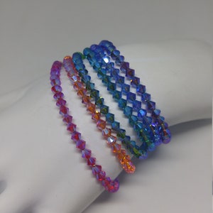 Swarovski Crystal Aurora Borealis AB2X Bicone Beaded Swarovski Crystal Aurora Borealis AB2X Bicone Beaded