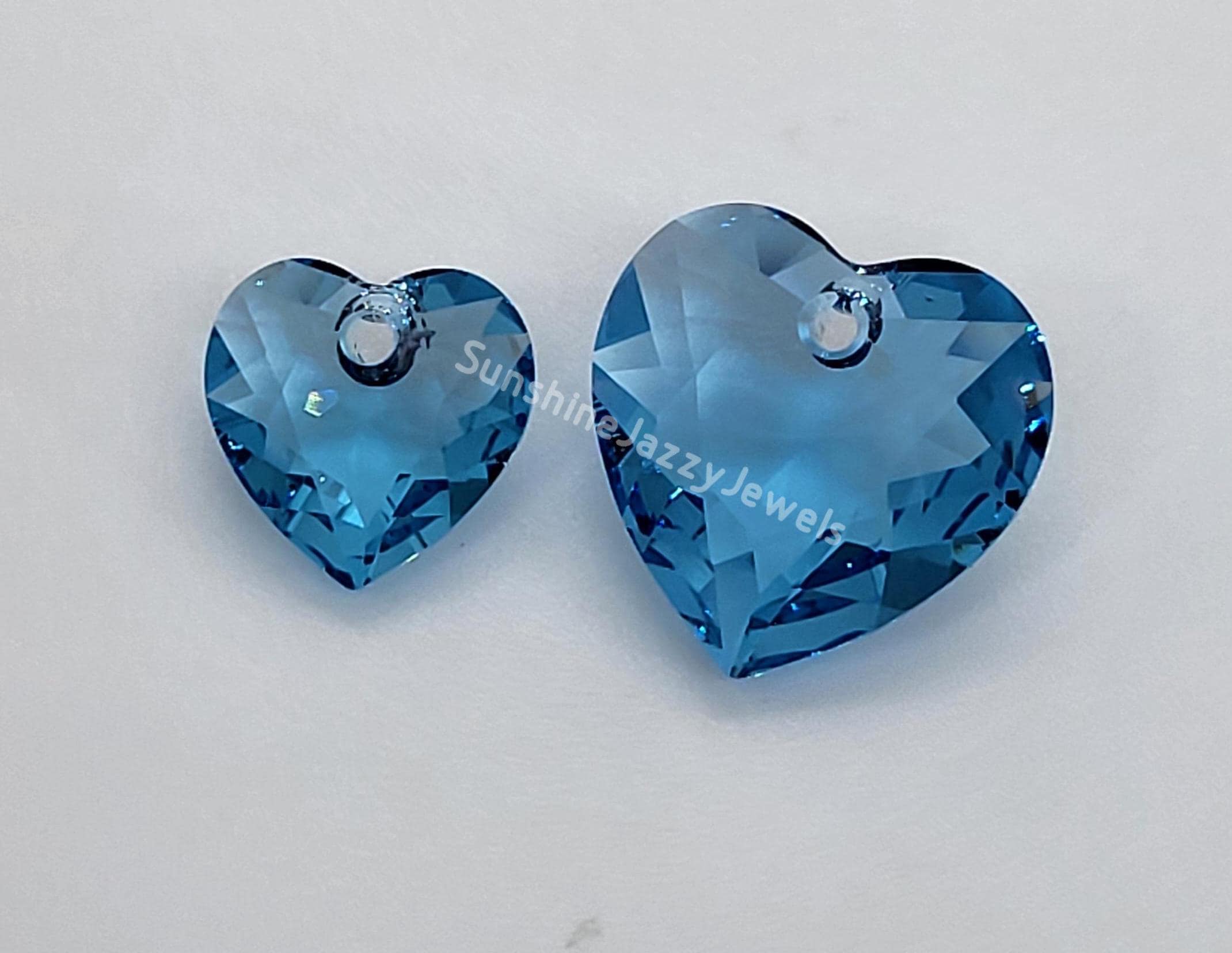 Swarovski Crystal Heart Cut 6432 Pendants; 10.5mm (2pc) or 14.5mm