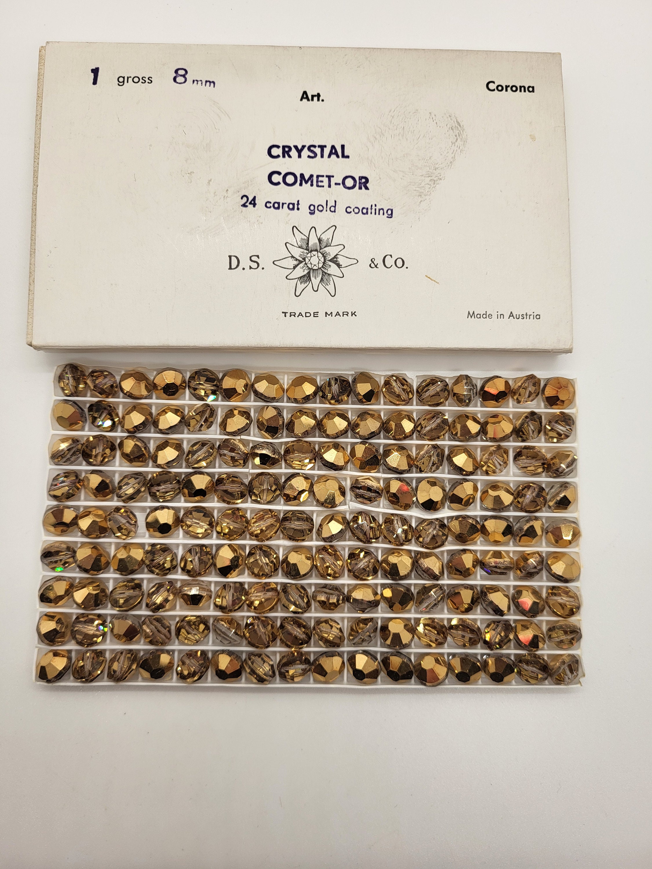 Factory Pack Swarovski Crystal Comet Or 8mm Faceted Lentil 5100 Beads; 24k Gold Coated!! Rare!