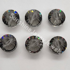 6pc Swarovski Crystal Black Diamond Tablet 5101 Beads; 2 Sizes: 10mm or 12mm