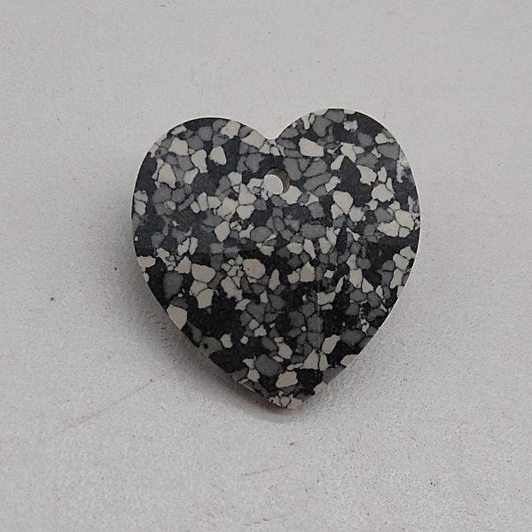 1 or 6pc Swarovski Crystal Marbled Black 18mm Heart 6228 Pendant; Rare, Unique; Bulk Lot