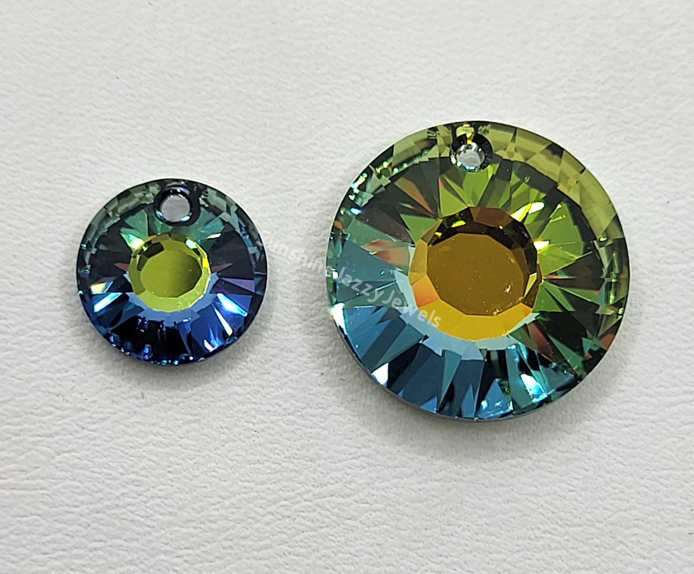 Swarovski Crystal Sun Disc 6724 Pendants; Many Colors! 2 Sizes