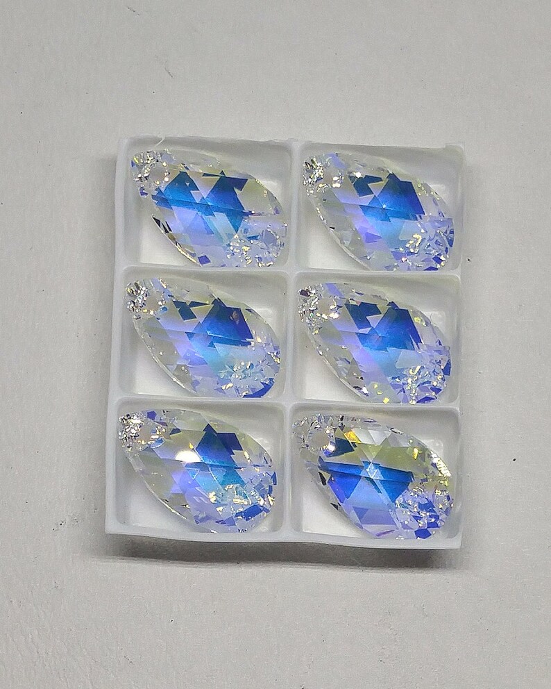 2pc 1pc Swarovski Crystal Clear AB Heart 6228 Pendant; 10mm or 14mm
