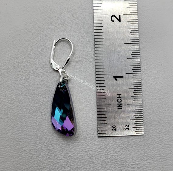 Boucles D'oreilles Clous En Argent 925 - Cristal Autrichien 8mm Vitrail Light, Neuves Avec étiquettes