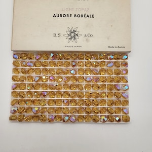 Factory Pack Swarovski Crystal Light Topaz AB 8mm Faceted Lentil 5100 Beads; 144 Beads; Aka Aspirin or Tablet Beads
