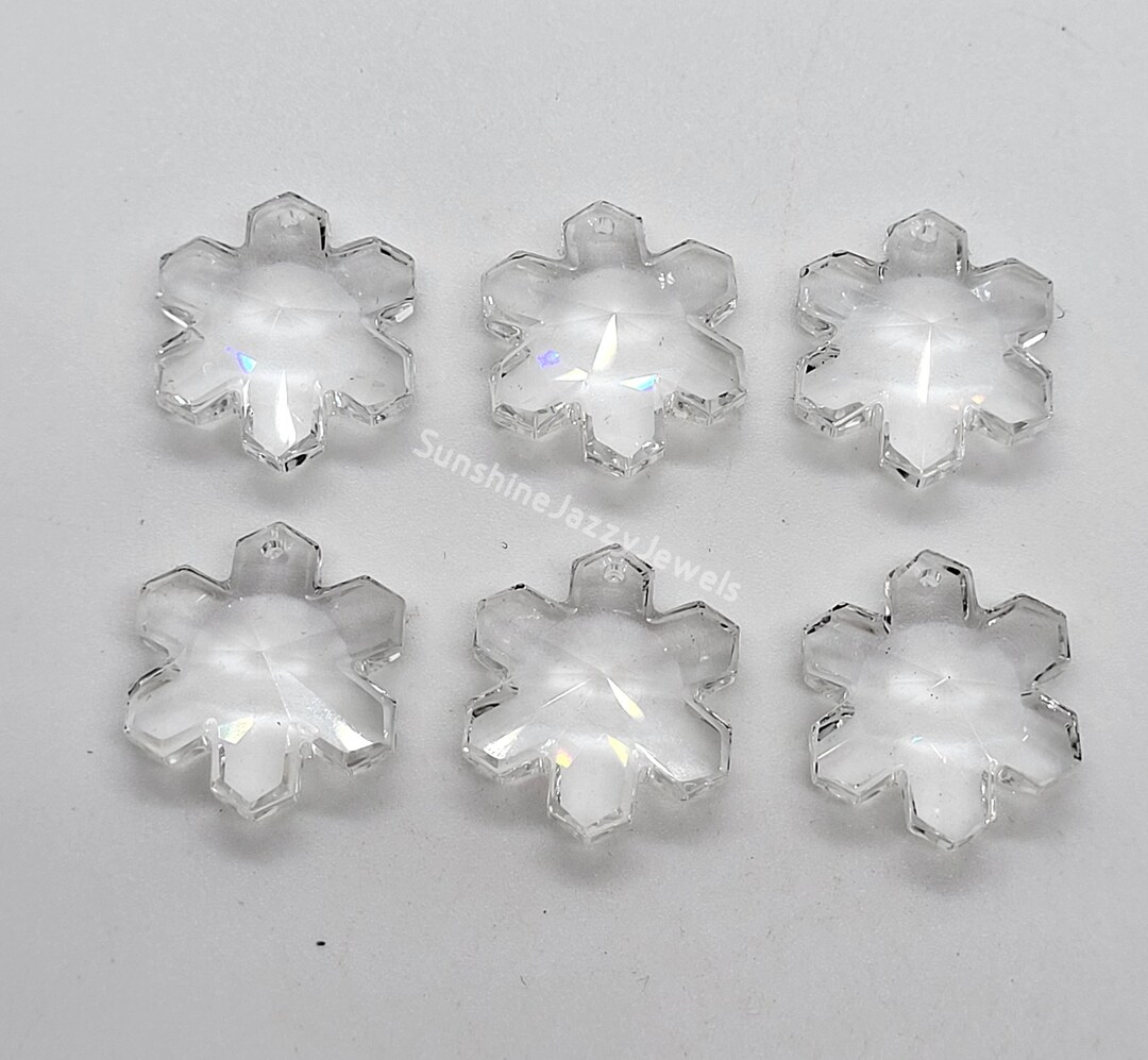 1 or 6pc Swarovski Crystal Clear 20mm Snowflake 6707 Pendant; Rare