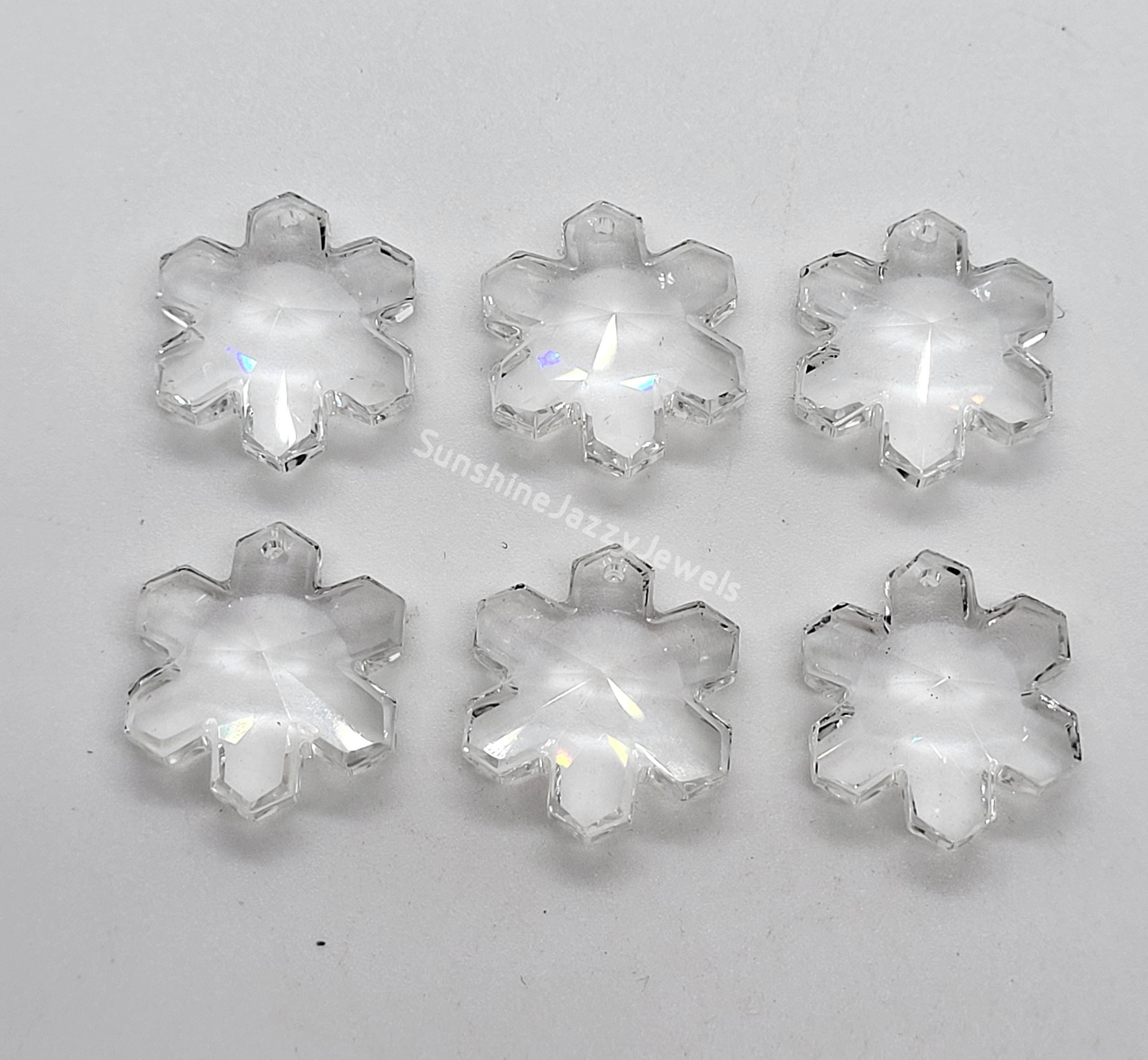 1 or 6pc Swarovski Crystal Clear 20mm Snowflake 6707 Pendant; Rare