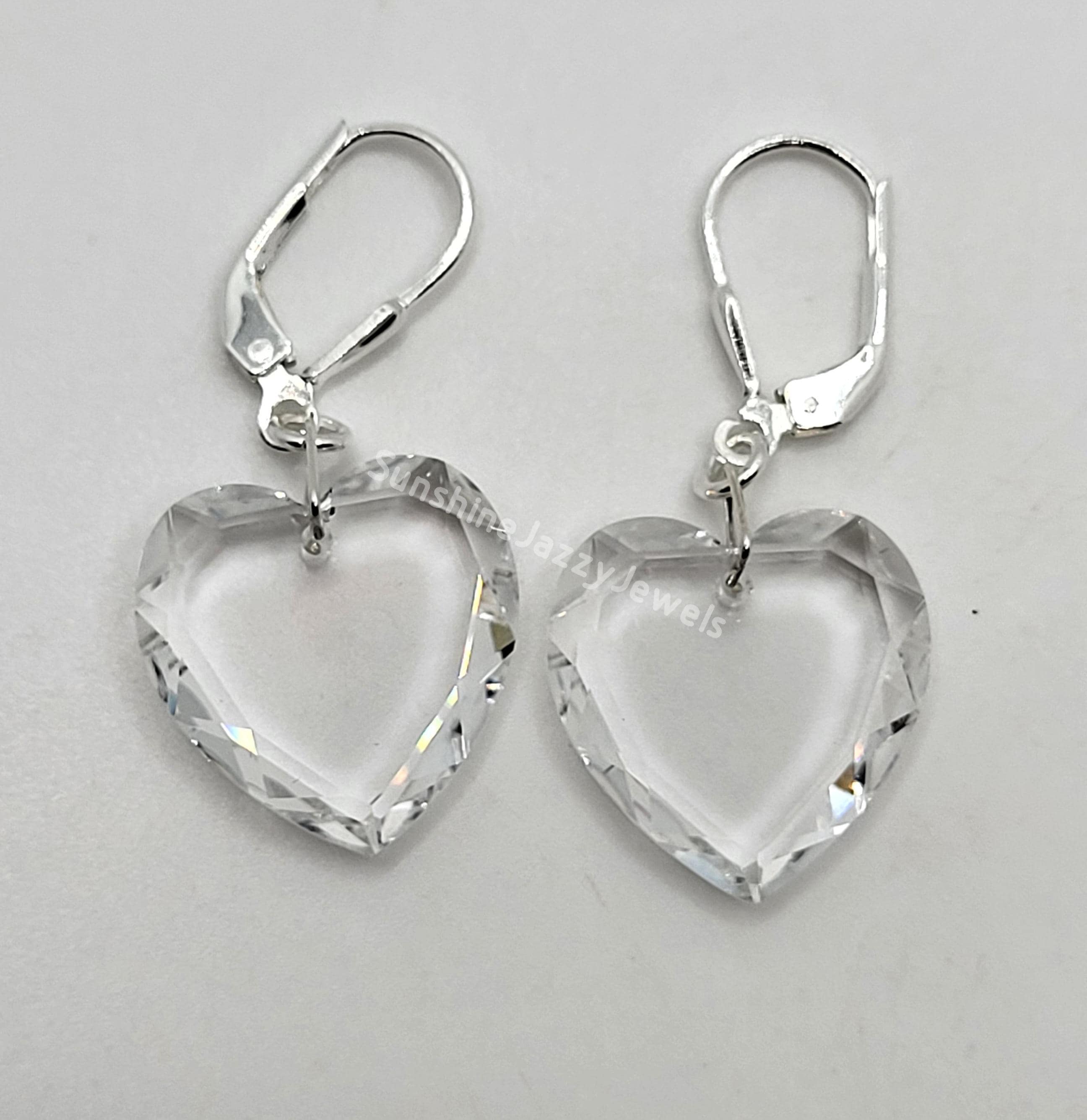 Sterling Silver Swarovski Crystal Clear Heart 6225 Pendant