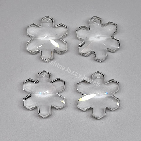 1 or 4pc Swarovski Crystal Clear 20mm Snowflake 6707; Rare!  Vintage!