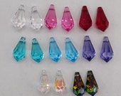 no 15 ラウンドスワロフスキー　6㎜　8㎜ 2pc Swarovski Crystal 15x7.5mm Teardrop 6000 Pendants; Clear