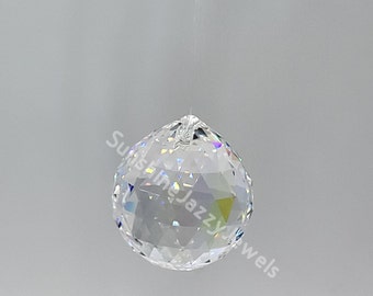 Swarovski Crystal Blue AB 30mm Ball Prism 8558 Suncatcher; Beautiful!