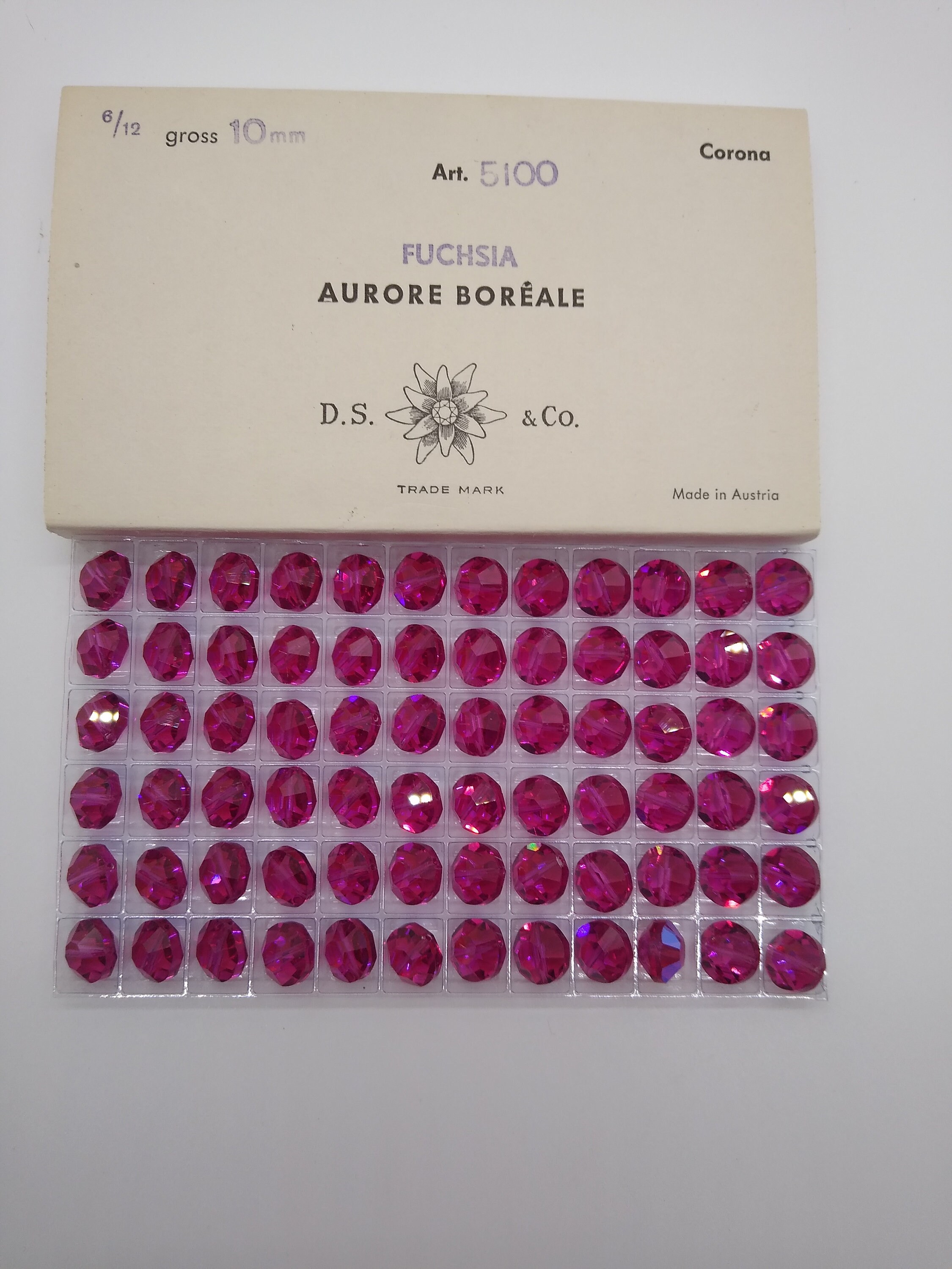 Factory Pack Swarovski Crystal Fuchsia AB 10mm Lentil 5100 Beads