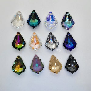 Swarovski Crystal Baroque 6090 Pendant; 16mm or 22mm; Volcano, AB, Bermuda Blue, Heliotrope, Vitrail Light, CAL, Sahara, Vitrail Medium
