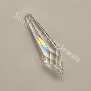 Swarovski Crystal Clear 40mm Icicle/ Teardrop 8611 Pendant/ Prism/ Chandelier Part; Vintage! Strass