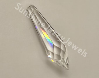 Swarovski Crystal Clear 40mm Icicle/ Teardrop 8611 Pendant/ Prism/ Chandelier Part; Vintage! Strass