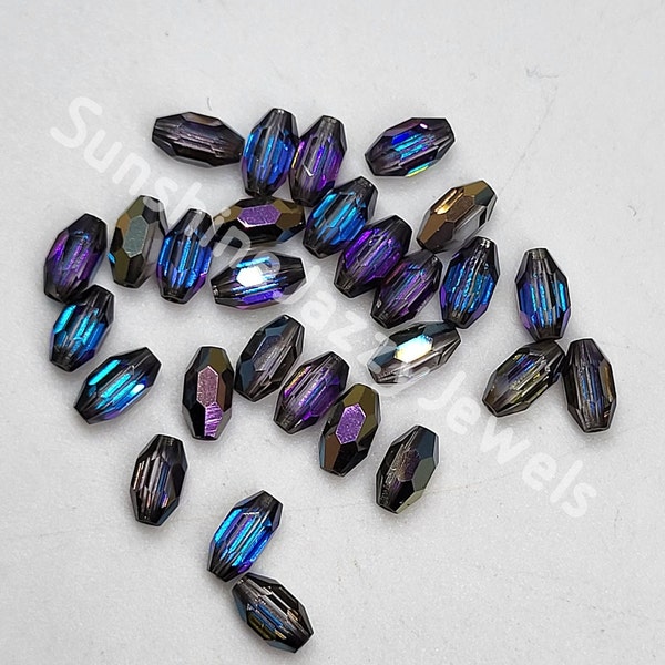 12pc Swarovski Crystal Heliotrope 6x3mm Small Oval 5208 Beads; Vintage!  Rare!